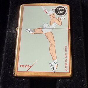ZIPPO 1999 THE PETTY GIRL BUNNY WITH SKATE BRASS SEALED IN BOX
